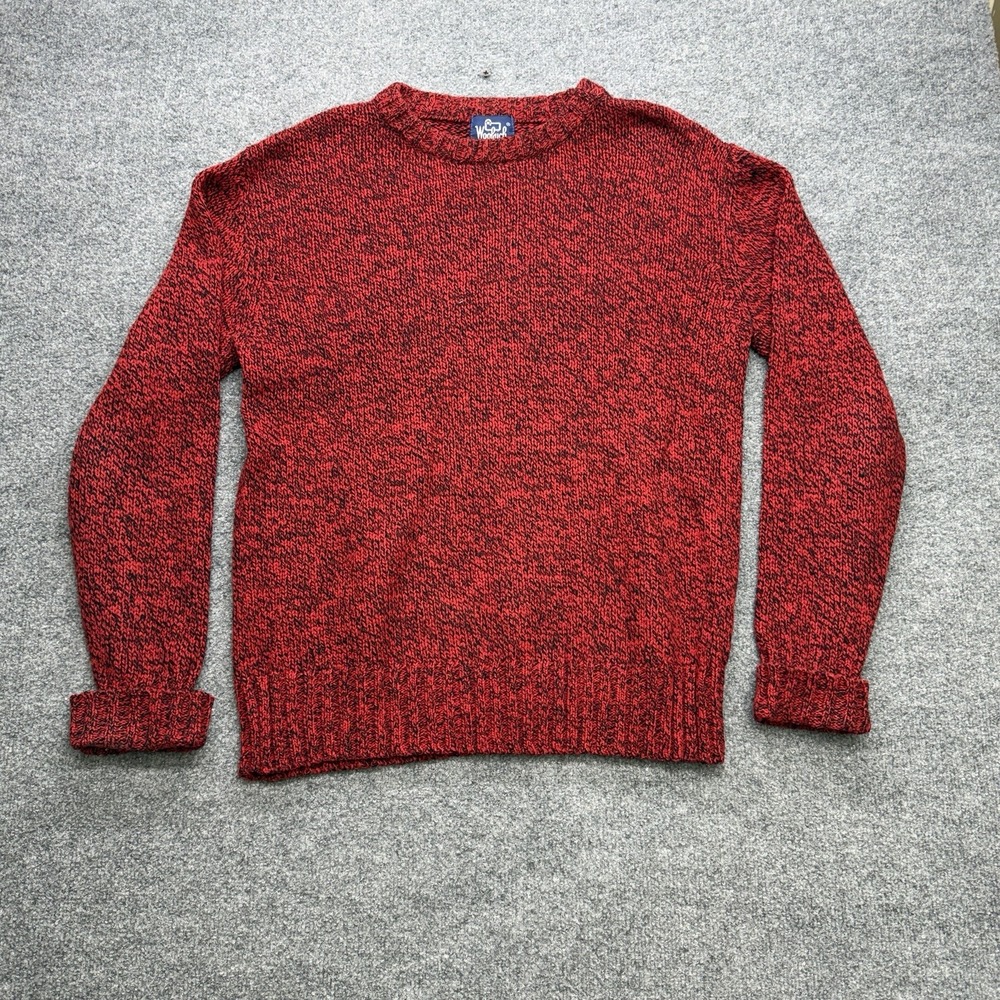 Vintage 90s‎ Woolrich Men's Sweater Size Medium 100% Wool Red Winter
